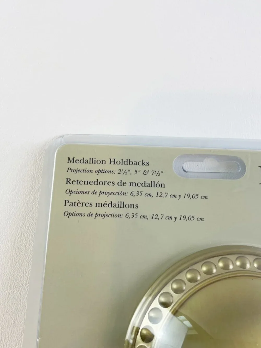 Kirsch Medallion Holdbacks Satin Brass Pair K32